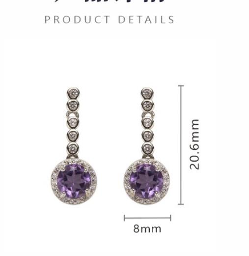 S925 Sterling Silver Earrings With Natural Citrine Amethyst Garnet and Other Colorful Gemstones